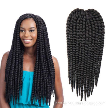 Factory best price Twist Hair Jumbo Braids 22 inch 120g Synthetic Crochet Hair Braiding Hair for women 2020 jumbo twist crochet